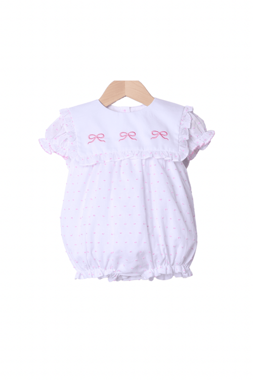 The Smocked Flamingo Apparel & Accessories 3 In 1 Interchangeable Spring Pink Swiss Dot Bubble