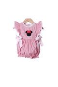 The Smocked Flamingo Apparel & Accessories Applique Mouse Red Stripe/Bitty Dot Bubble