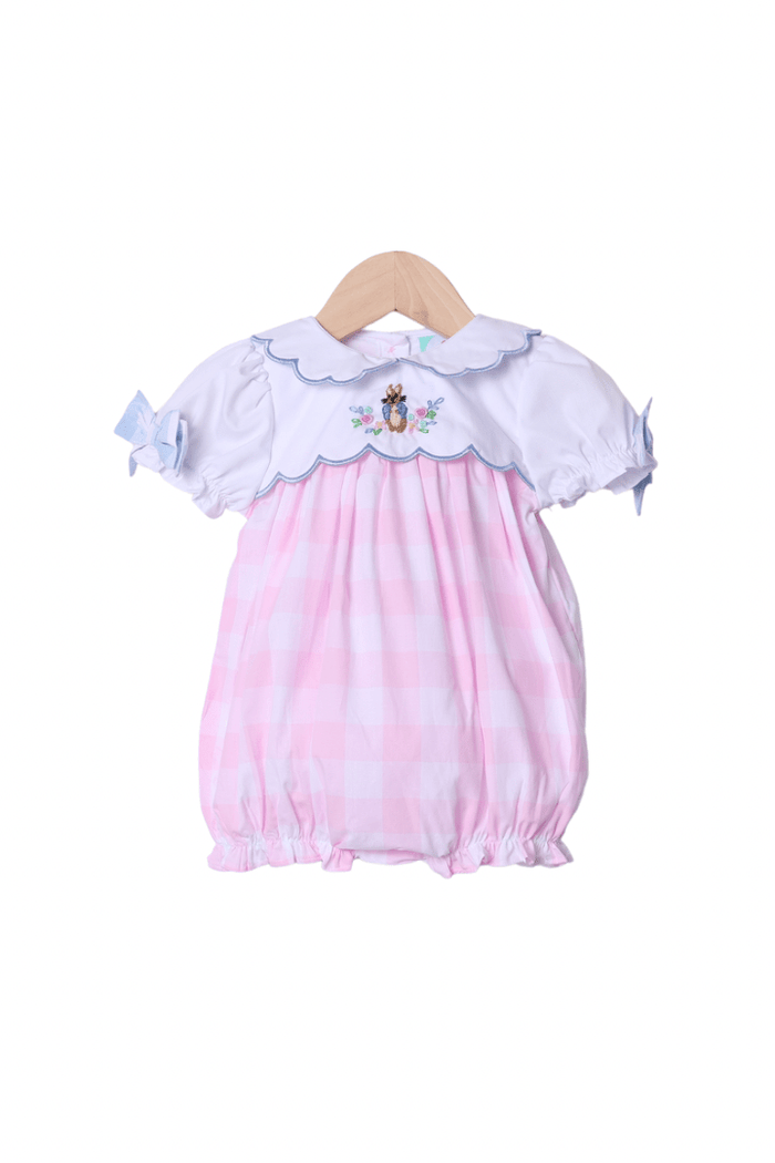 The Smocked Flamingo Apparel & Accessories French Knot Peter Rabbit Gingham Bubble