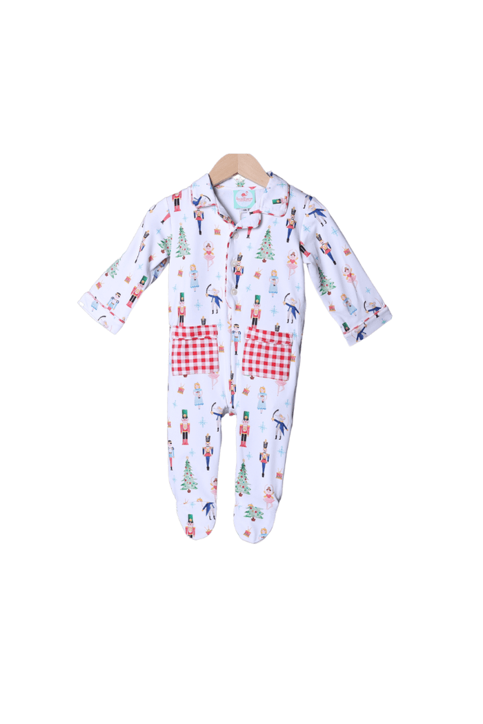 The Smocked Flamingo Apparel & Accessories Nutcracker Romper Gingham Pajamas