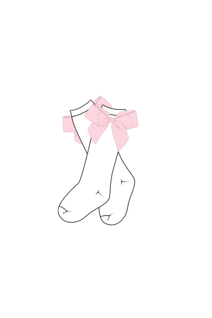 The Smocked Flamingo Apparel & Accessories Pre-Order Pink Bow Knee Socks