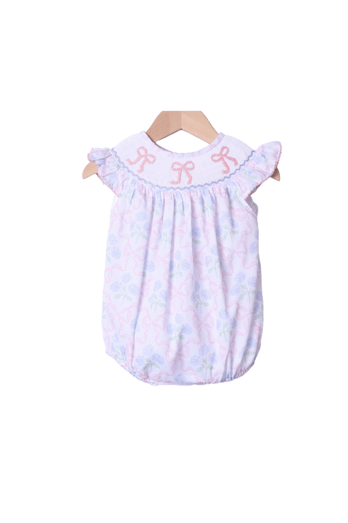 The Smocked Flamingo Apparel & Accessories Smocked Hydrangea Bow Bubble