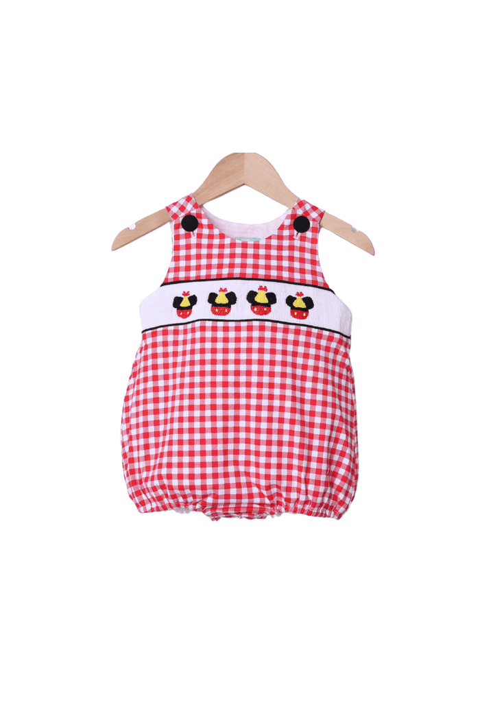 The Smocked Flamingo Apparel & Accessories Smocked Red Gingham Mouse Party Hat Bubble